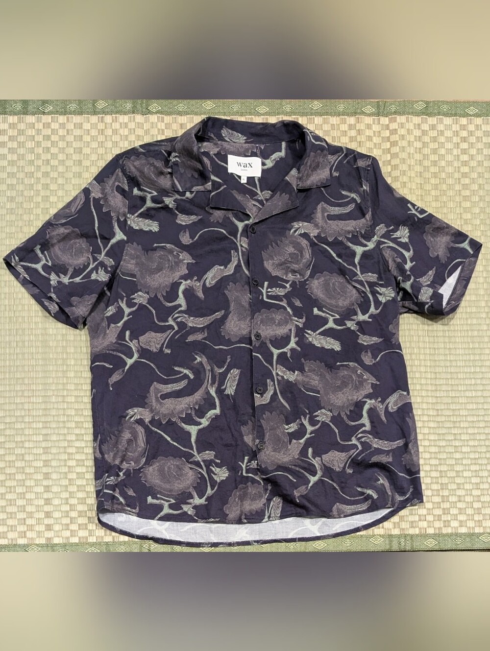 Wax London Floral Short Sleeve Button Up Shirt Men's Size XL Made in Romania
